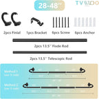 TVWOO Wrap Around Curtain Rods, 5/8 Inch Adjustable Blackout Curtain Rod Set - Image 8