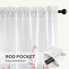 HOMEIDEAS Non-See-Through Pink and White Privacy Sheer Curtains 52 X 84 Inch - Image 5