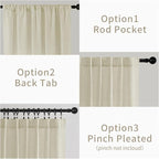 Joydeco Linen Curtains 84 Inch Length 2 Panels Set, Light Filtering Curtains - Image 3