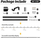 GEEBOBO Black Curtain Rods for Windows 120 to 170 Inch, 1 Inch Extra Long Heavy - Image 6