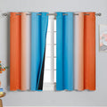 Ombre Orange and Blue Blackout Curtains 45 Inch Length 2 panels, Full Room by ESTELARTEXTILER