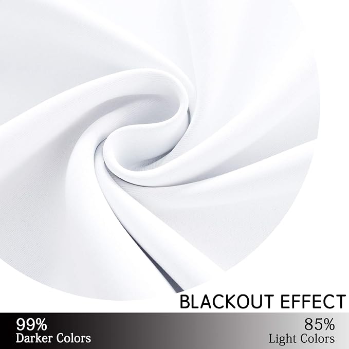 Yakamok Pure White Curtains Room Darkening Thermal Insulated Grommet top Window - Image 5