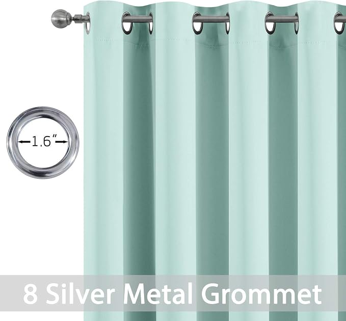 Yakamok Aqua Blackout Room Darkening Thermal Insulated Solid Grommet - Image 4