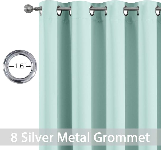 Yakamok Aqua Blackout Curtains 84 Inch Length Light Blocking Thermal Insulated - Image 4