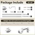 IFELS Heavy Duty Curtain Rods for Windows 28 to 48 Inch, 1 Inch Silver Window - Image 7