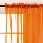 SpaceDresser Orange Sheer Curtains 4 Panels Rod Pocket Semi-Sheer Curtain 84 - Image 3