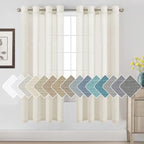 H.VERSAILTEX Natural Linen Semi Sheer Curtains Soft Semi Sheer Curtain Panels by HVERSAILTEX