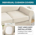 Turquoize 4 Piece Sofa Covers for 3 Cushion Couch Sofa Slipcover Soft Couch - Image 5