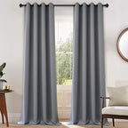 Yakamok Gray Blackout Curtains Room Darkening Thermal Insulated by Yakamok