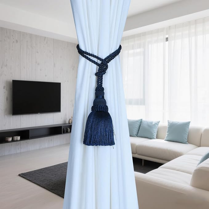 Fenghuangwu 4 Pack Curtain Tie Backs Rope Tassels - Image 3