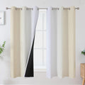 Estelar Textiler Beige and Greyish White Ombre Blackout Curtains 63 Inches by ESTELARTEXTILER