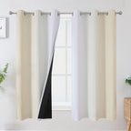 Estelar Textiler Beige and Greyish White Ombre Blackout Curtains 63 Inches by ESTELARTEXTILER