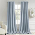 MIULEE Light Blue Back Tab Blackout Curtains 102 Inch Long 2 Panels Set by MIULEE