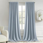 MIULEE Light Blue Back Tab Blackout Curtains 102 Inch Long 2 Panels Set by MIULEE