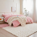 Creamy White Rabbit Plush Rug 5'x8', Fluffy Faux Fur Shaggy Area Rug - Image 5