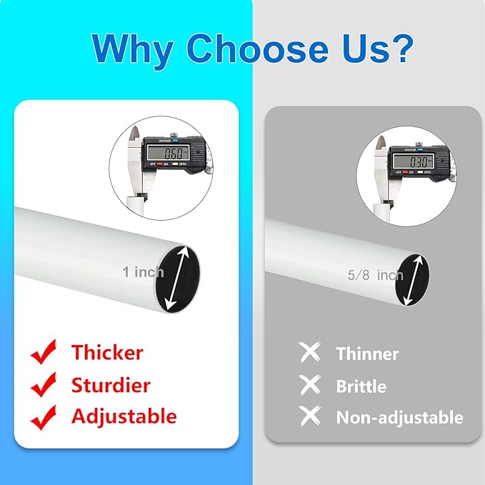 Byondeth Curtain Rods for Windows 16 to 88 Inches Adjustable Length 1 Inch - Image 5