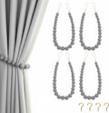 Hion 4 Pcs Boho Curtain Tiebacks, Wood Beads Curtain Holdbacks, Outdoor by Hion