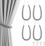 Hion 4 Pcs Boho Curtain Tiebacks, Wood Beads Curtain Holdbacks, Outdoor by Hion