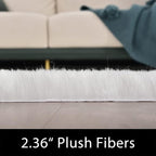 Latepis 9x12 Area Rug for Bedroom White Fluffy Rugs Washable Faux Fur Rug for - Image 3
