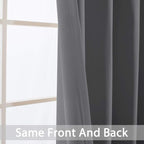 Yakamok Gray Blackout Curtains Room Darkening Thermal Insulated - Image 4