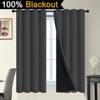 Yakamok 100% Blackout Curtains, 2 Thick Layers Thermal Insulated Total Blackout - Image 2