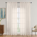 OVZME Cream Sheer Curtains 84 Inches Long 2 Panels Set, Light Filtering Sheer by OVZME