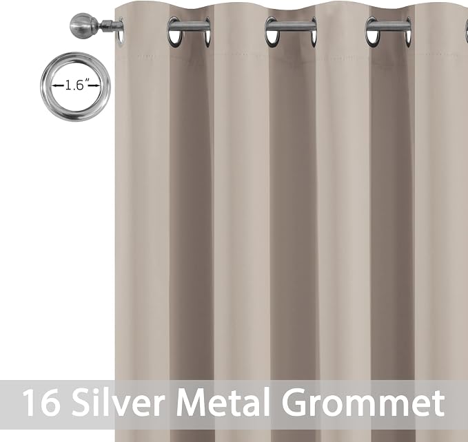 Yakamok 100% Blackout Extra Wide Patio Sliding Door Curtains, Grommet Thermal - Image 3