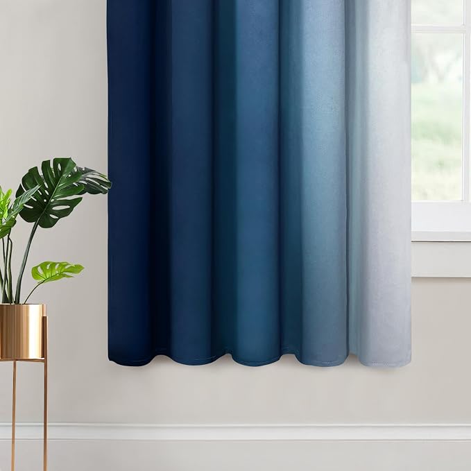 Yakamok Room Darkening Ombre Curtains, Thermal Insulated Grommet Window Drapes - Image 4