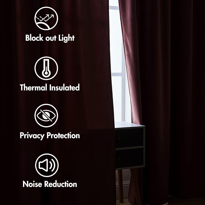 MIULEE Velvet Curtains 96 inches 2 Panels - Image 5
