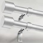GEEBOBO 2 Pack Silver Curtain Rods by GEEBOBO