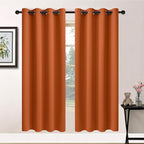 Yakamok Soft and Smooth Orange Blackout Curtains by Yakamok