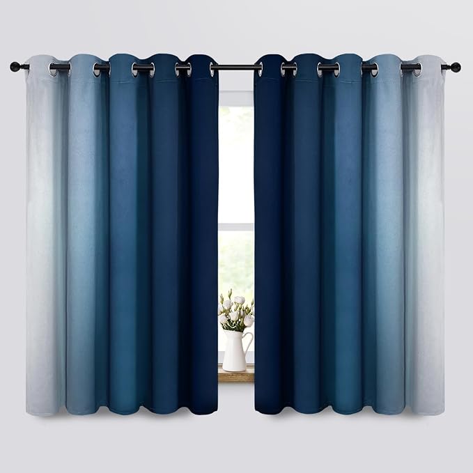 Yakamok Room Darkening Ombre Curtains, Thermal Insulated Grommet Window Drapes - Image 2