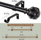KAMANINA 1 Inch Curtain Rod Telescoping Single Drapery Rod 28 to 48 Inches - Image 6