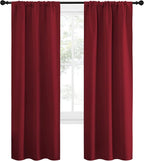NICETOWN Christmas Burgundy Curtains Blackout Drape Panels - Image 2