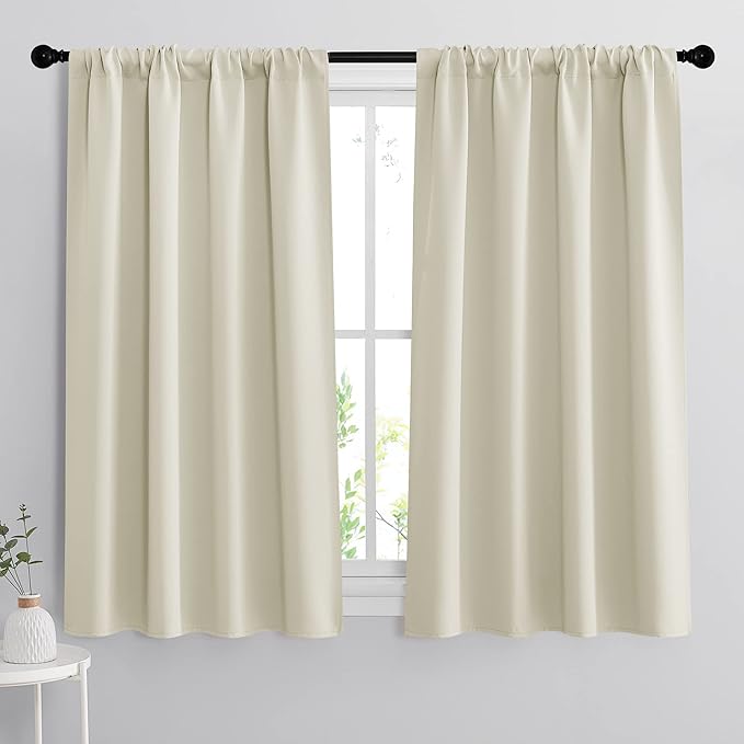 RYB HOME Curtains for Bedroom Living Room 63 inches Long, Thermal Insulated by RYBHOME