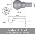 Thestoa Curtain Rods for Windows 30-46 inch, 5/8" Brushed Nickel Curtain Rod - Image 3