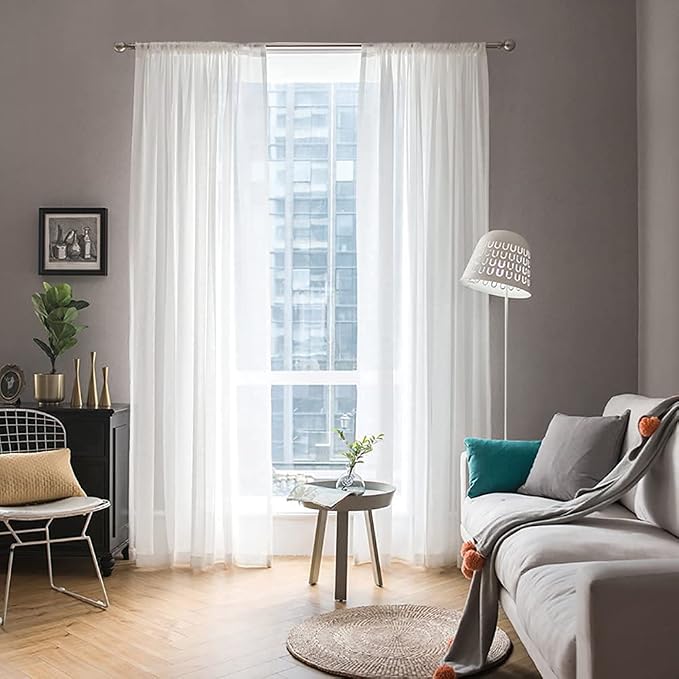 MIULEE White Window Sheer Curtains by MIULEE