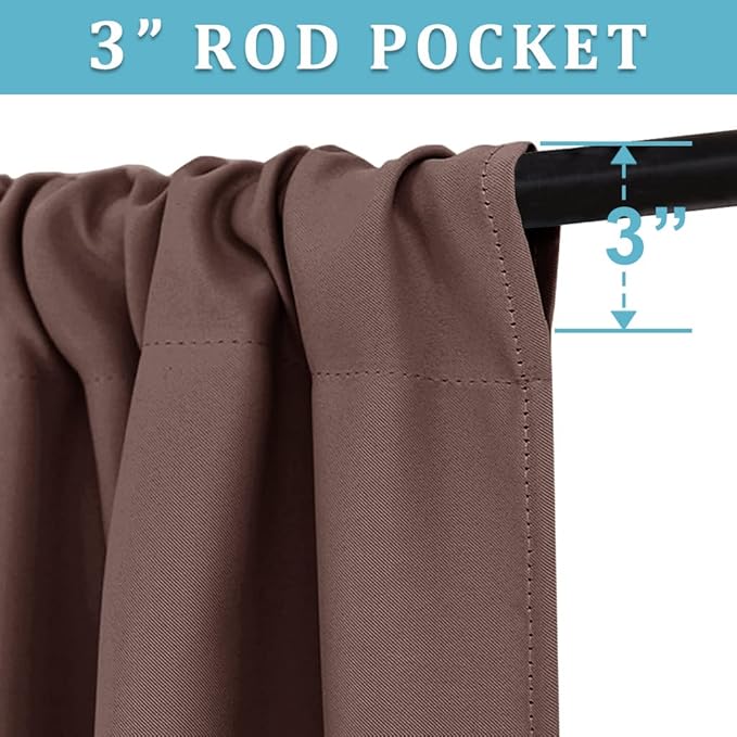 RYB HOME Blackout Cafe Curtains 30 inch Length, Short Light UV Heat Blocking - Image 2