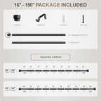 Lootkell Modern Matte Black Curtain Rods - Image 9