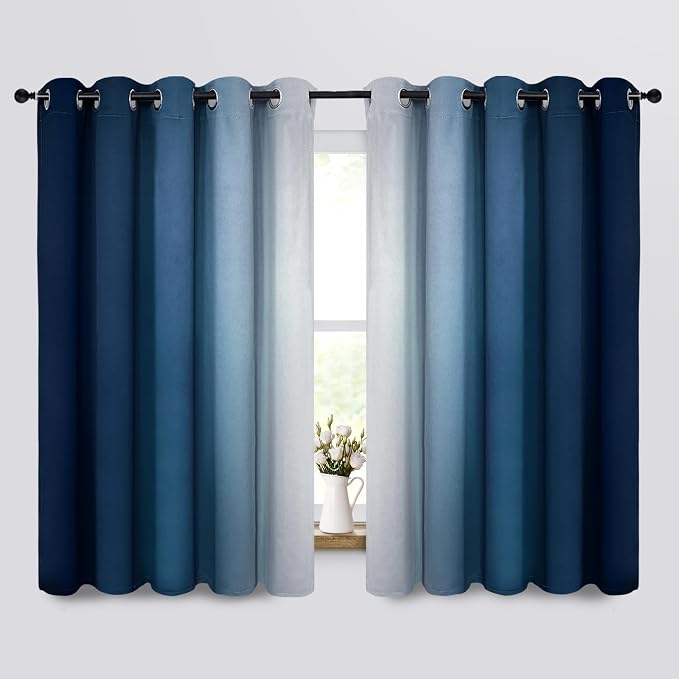 Yakamok Room Darkening Ombre Curtains, Thermal Insulated Grommet Window Drapes by Yakamok