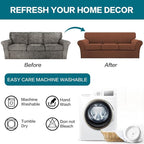 Turquoize 4 Piece Sofa Covers for 3 Cushion Couch Slipcover Soft Cover - Image 7