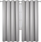 LEMOMO Blackout Curtains 66 x 72 Inch Long Light Grey Curtains Set of 2 Panels - Image 2