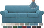 Turquoize 4 Piece Sofa Covers for 3 Cushion Couch Sofa Slipcover Soft Couch by Turquoize