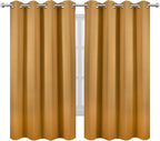 LEMOMO Mustard Yellow Blackout Curtains 52 x 63 Inch Length/Set of 2 Curtain - Image 2