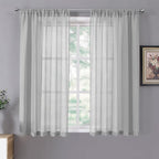 Tollpiz Sheer Curtains Living Room Linen Textured Curtain Sheers Light by Tollpiz