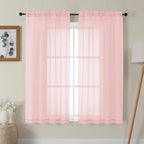 Gwine Blush Pink Sheer Curtains 63 Inch Length by Gwine