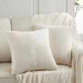 Fancy Homi 2 Packs Cream Decorative Throw Pillow Covers 20x20 Inch by Fancy+Homi