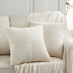 Fancy Homi 2 Packs Cream Big Decorative Throw Pillow Covers 24x24 Inch by Fancy+Homi