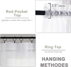 OWENIE White Sheer Curtains 78 Inches Long 2 Panels Set, Ivory Sheer Curtain - Image 4