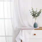 OWENIE Sheer White Curtains, Sheer Curtains 63 inch Length 2 Panels Set - Image 8